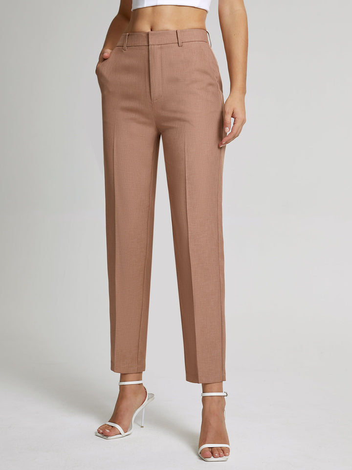 Pantalons skinny slim taille haute droits raccourcis