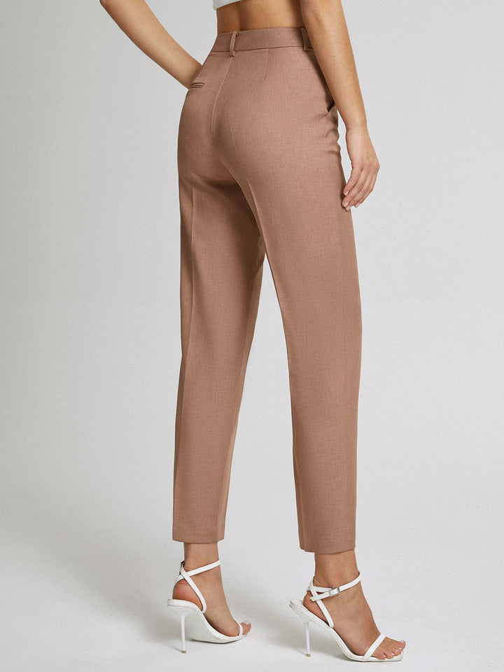 Pantalons skinny slim taille haute droits raccourcis