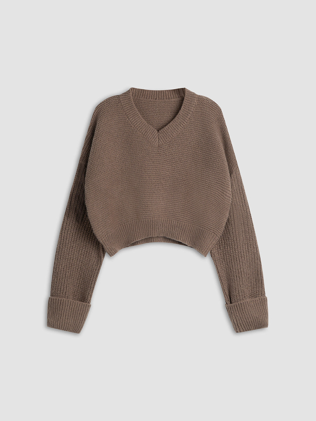 Pull en maille à col en V minimaliste