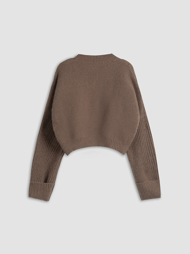 Pull en maille à col en V minimaliste