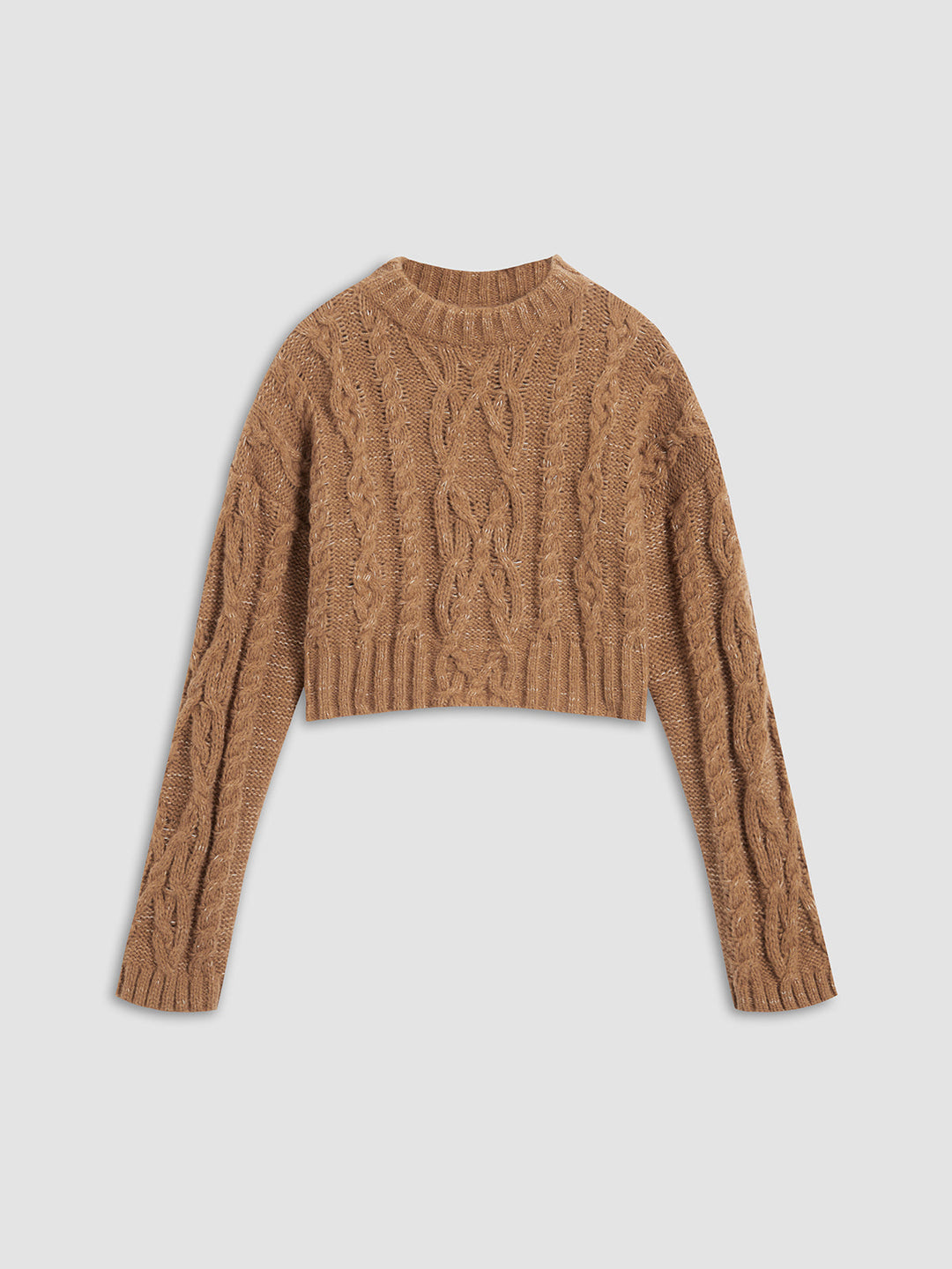 Pull en maille tressée unie