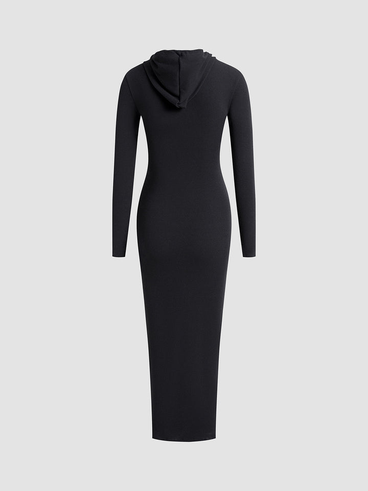 Robe à capuche avec cordon de serrage et épaules tombantes