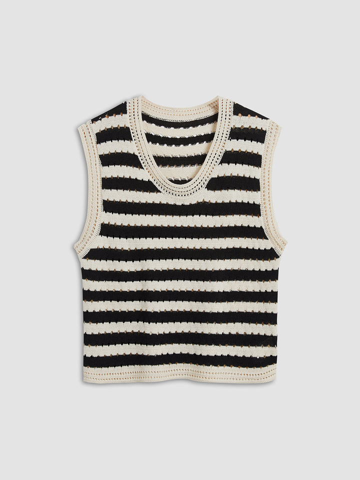 Giletosseum en crochet rayé chic