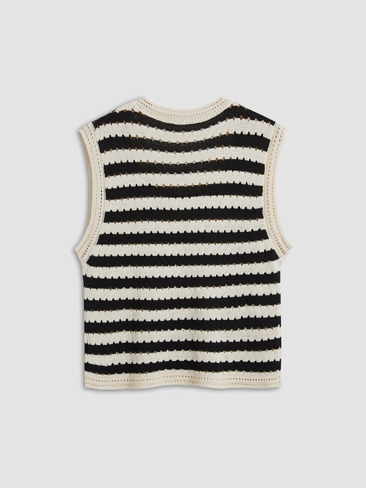 Giletosseum en crochet rayé chic