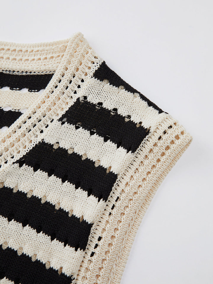 Giletosseum en crochet rayé chic