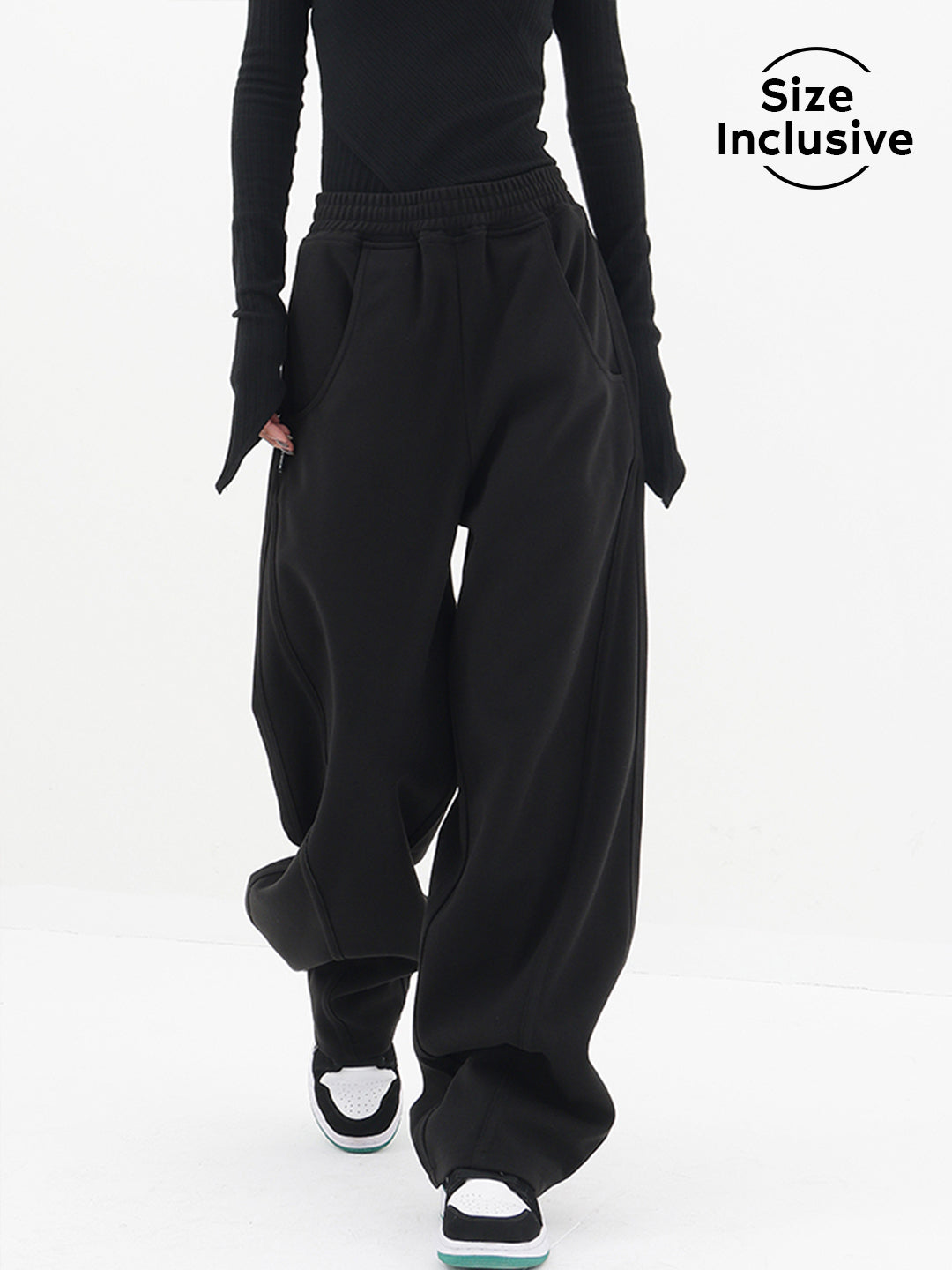 Pantalons amples évasés unis