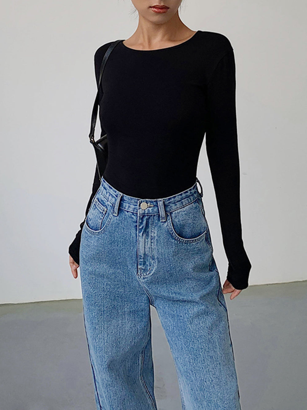 Chemise à Manches Longues V-Shape Dos Nu