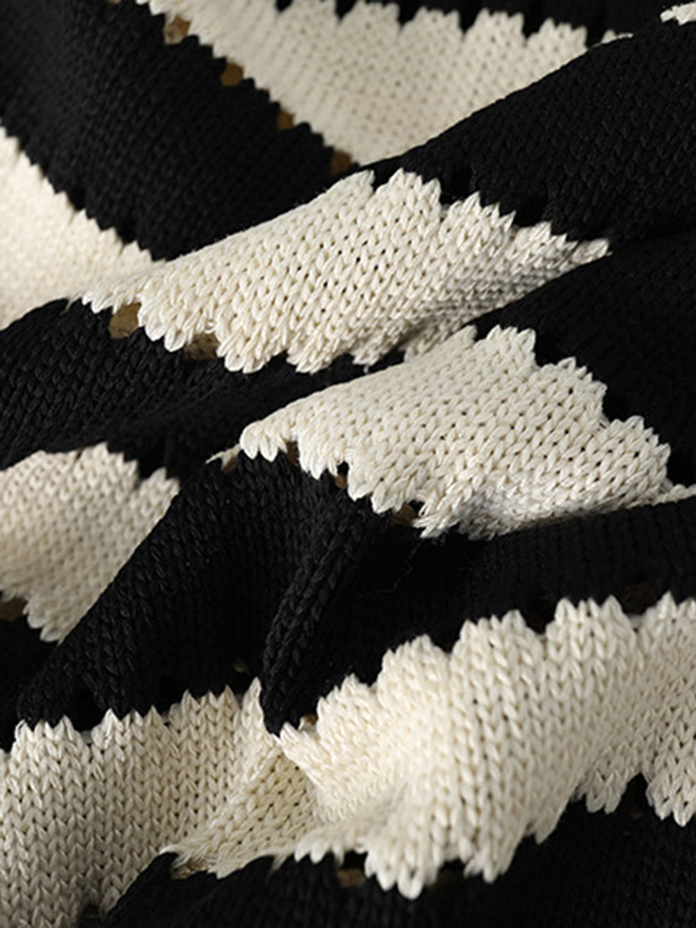 Robe Courte En Tricot à Rayures Festonnées