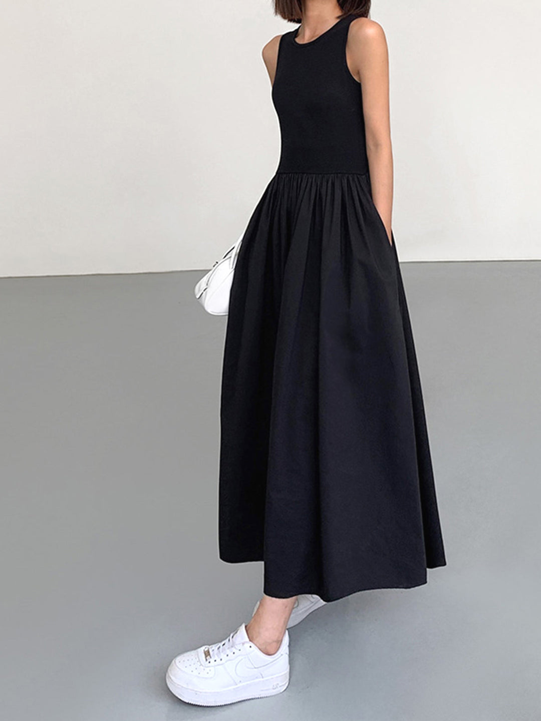 Robe Longue Col Rond Décontracté