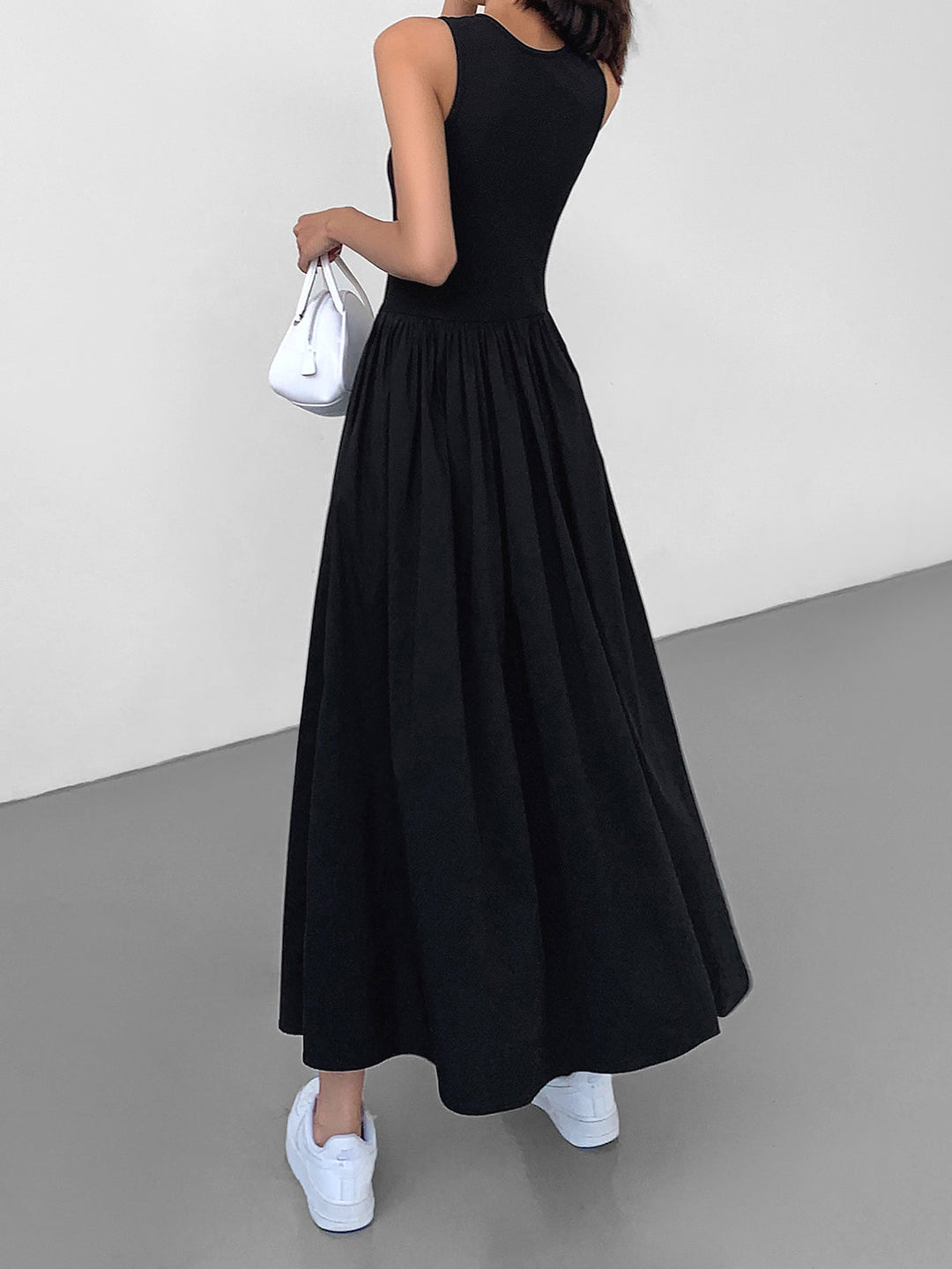 Robe Longue Col Rond Décontracté