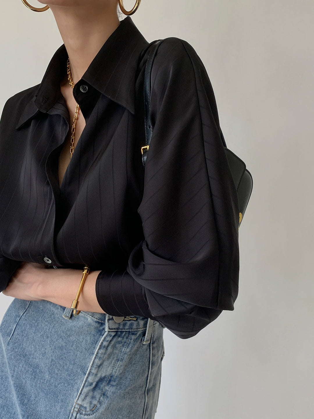 Chemise Charlotte Oversized Boutonnée à Col