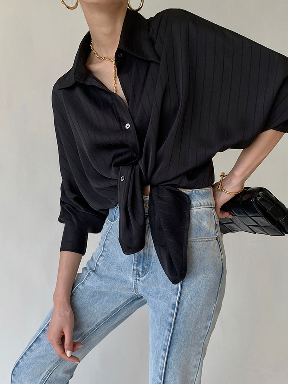 Chemise Charlotte Oversized Boutonnée à Col
