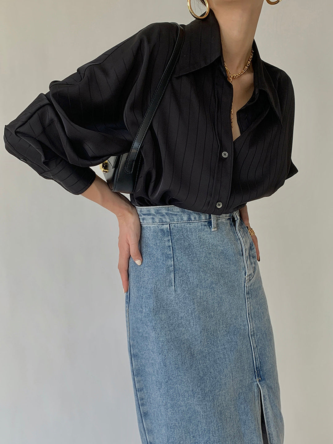 Chemise Charlotte Oversized Boutonnée à Col