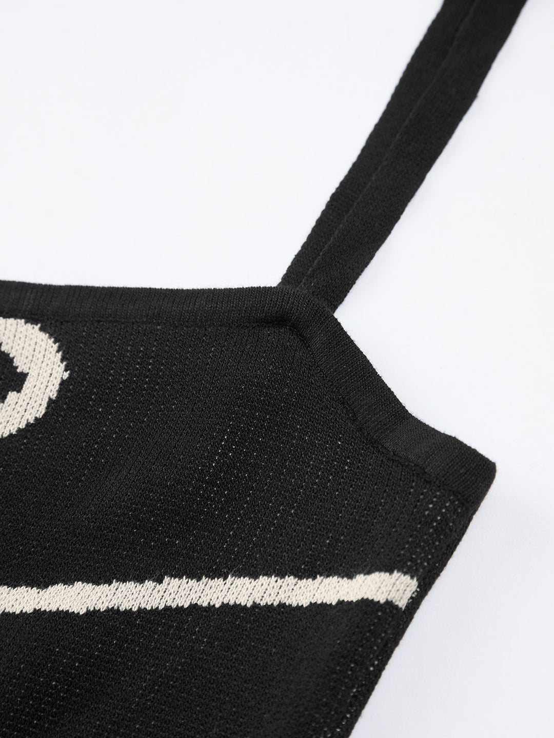 Robe mi-longue à bretelles imprimé ondulé