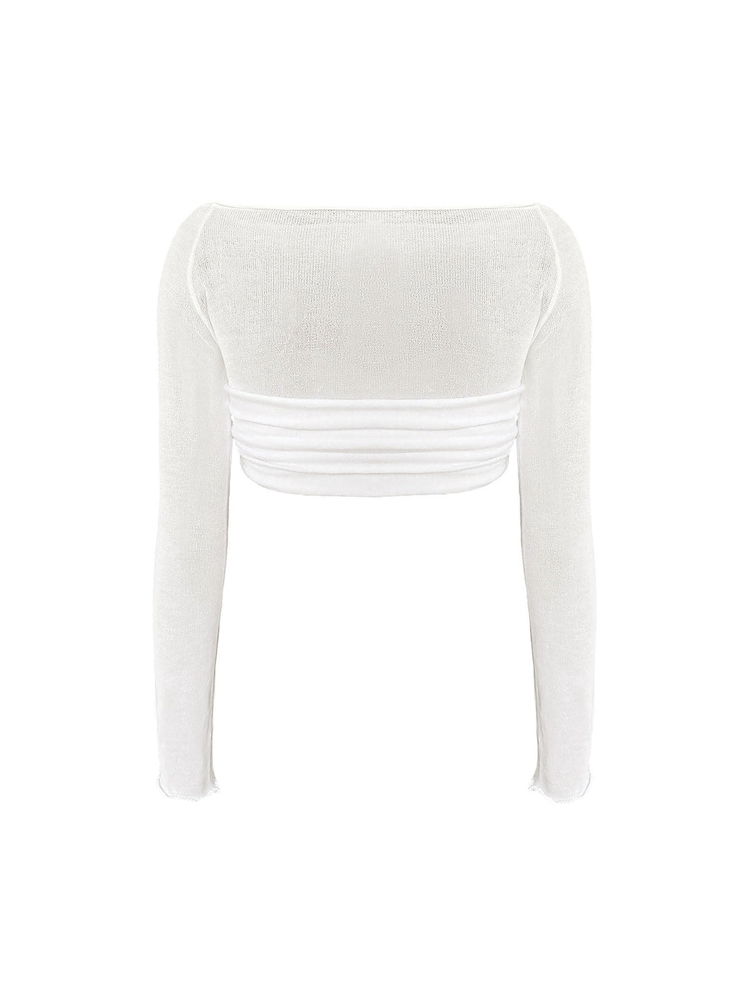 T-Shirt Court Semi-Transparente à Épaule Dénudée en Maille