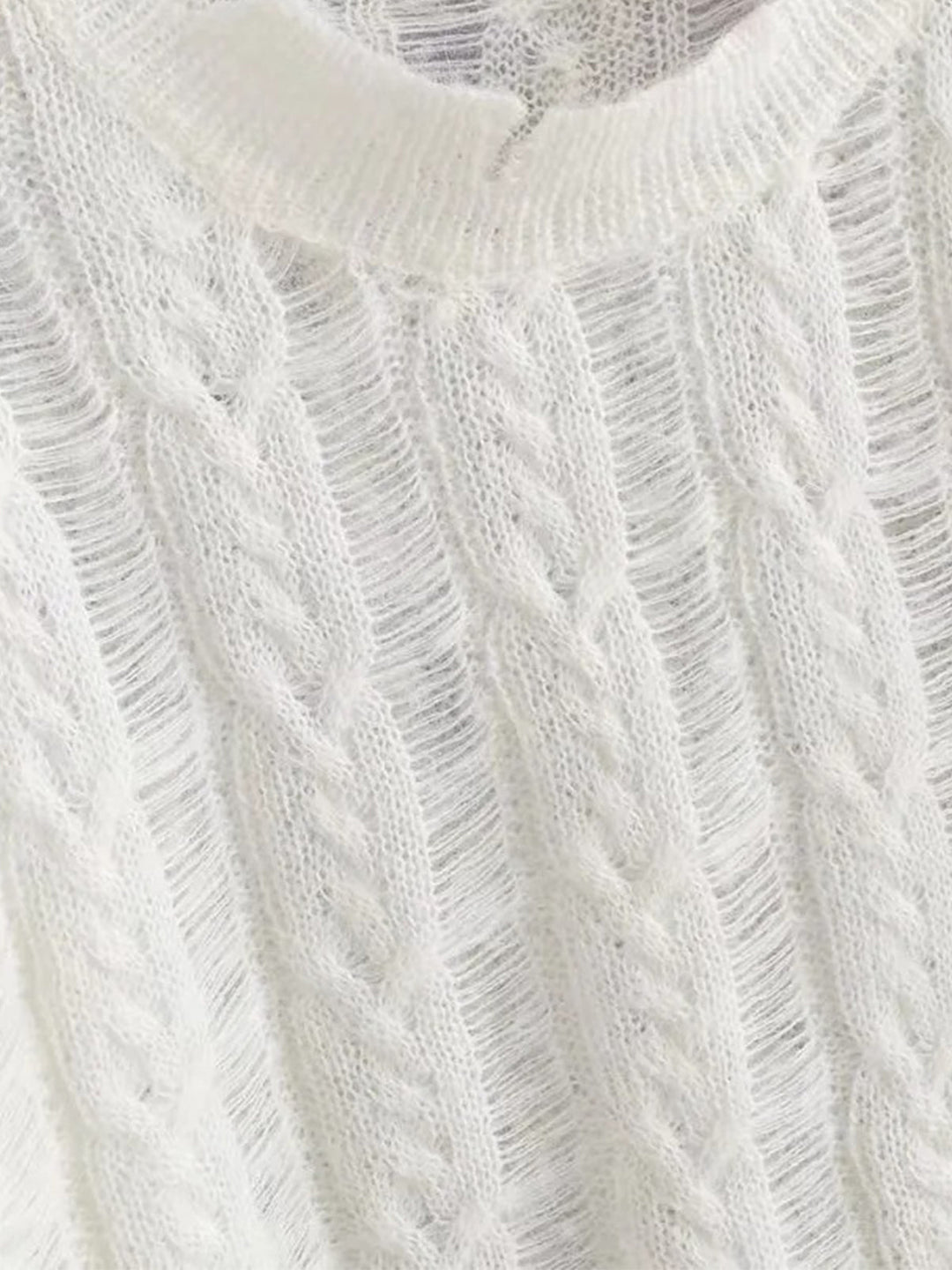 Chemise en maille crochet semi-transparente avec flocons de neige