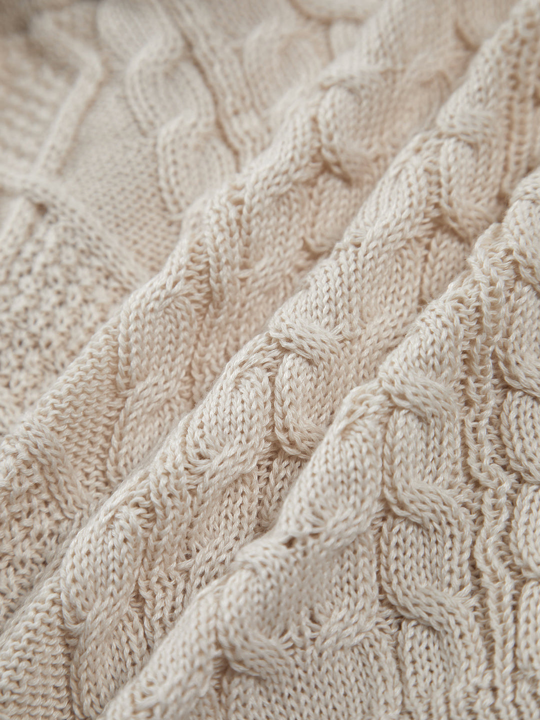 Top Court Dos Nu en Tricot Câblé à Cordon