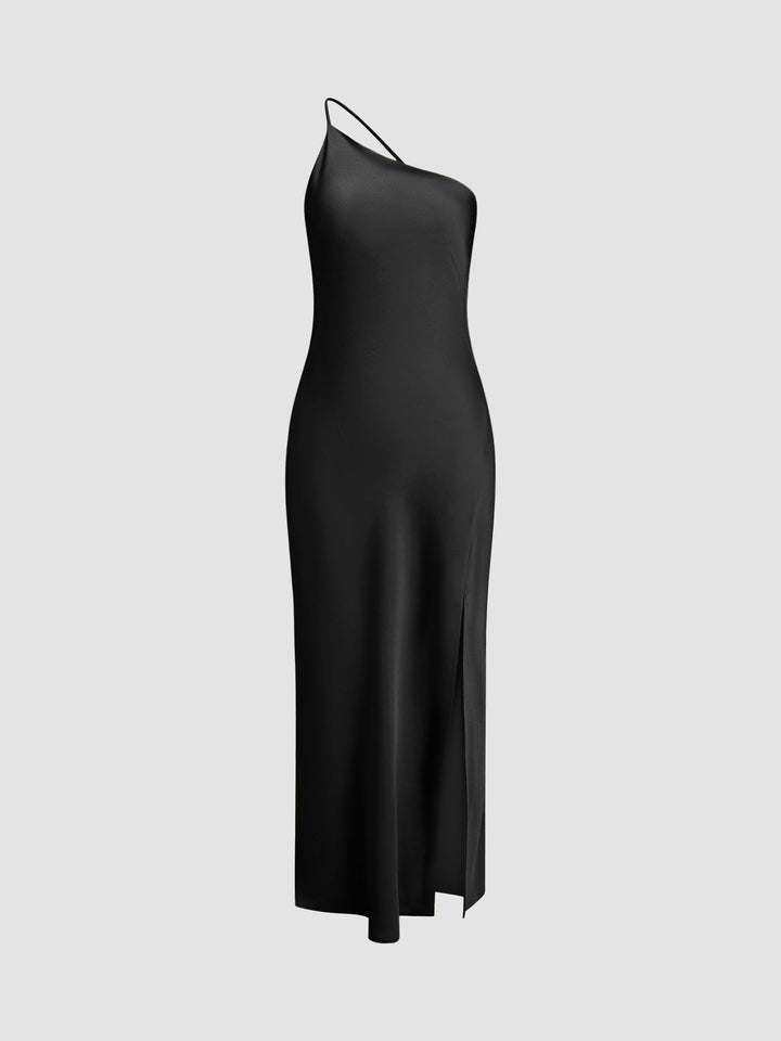 Robe Longue Satinée à Dos Ouvert et Fente "Moonlight"