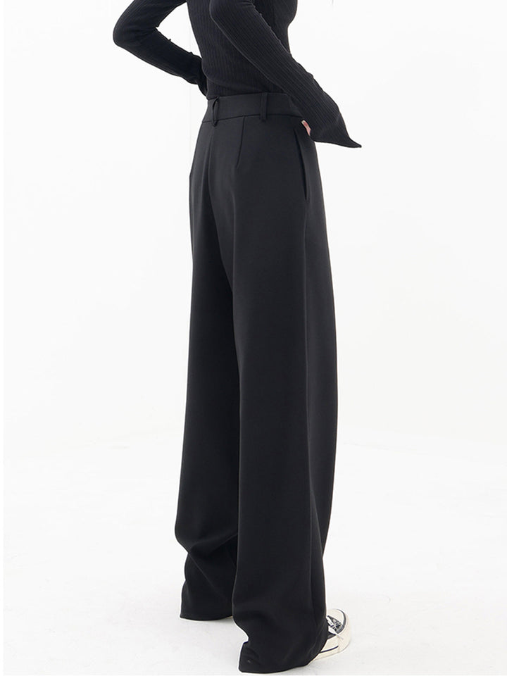 Pantalon Robe Large à Boutons et Superposition Asymétrique