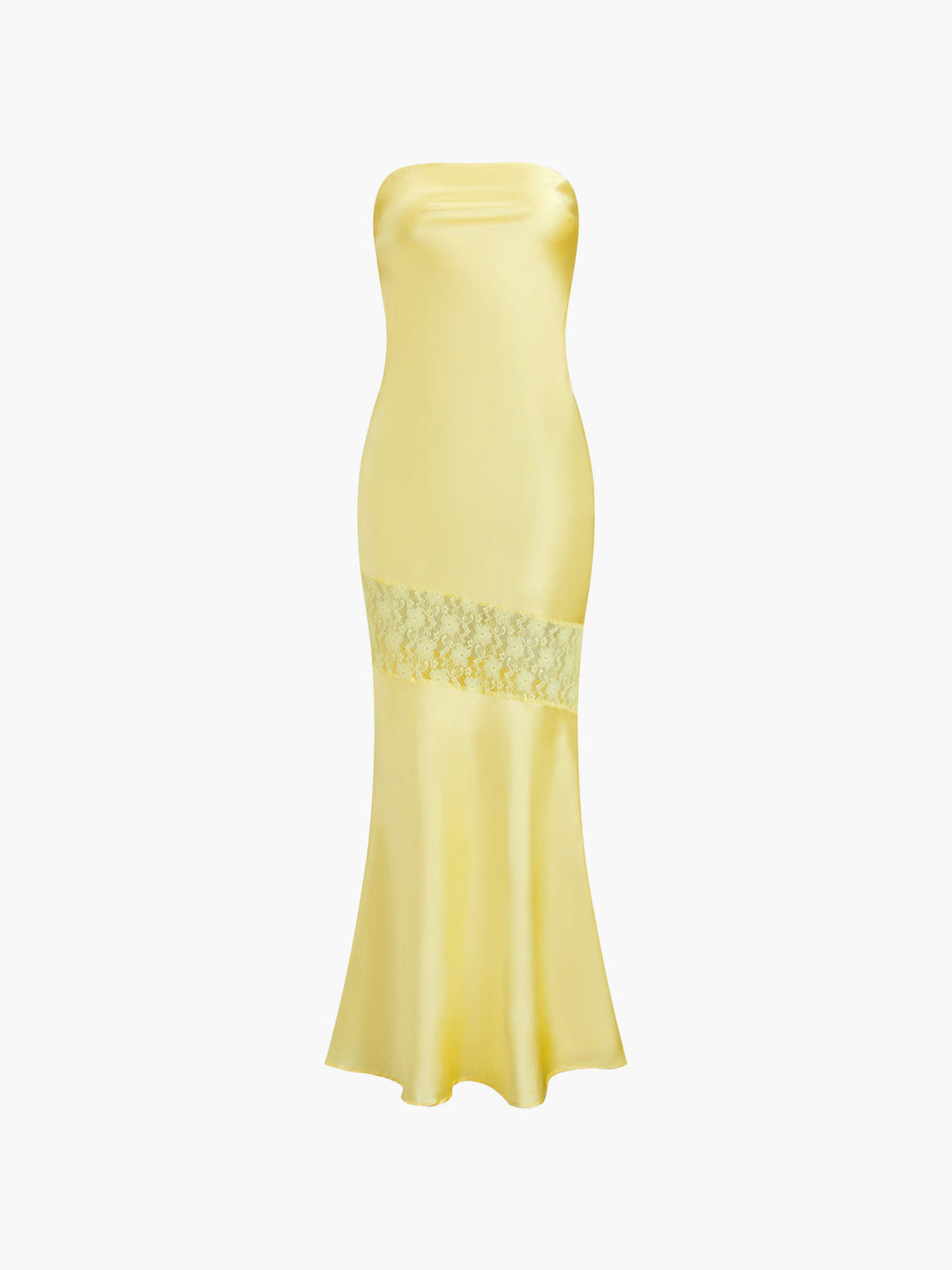 Robe Bustier Tube Longue Dentelle Asymétrique