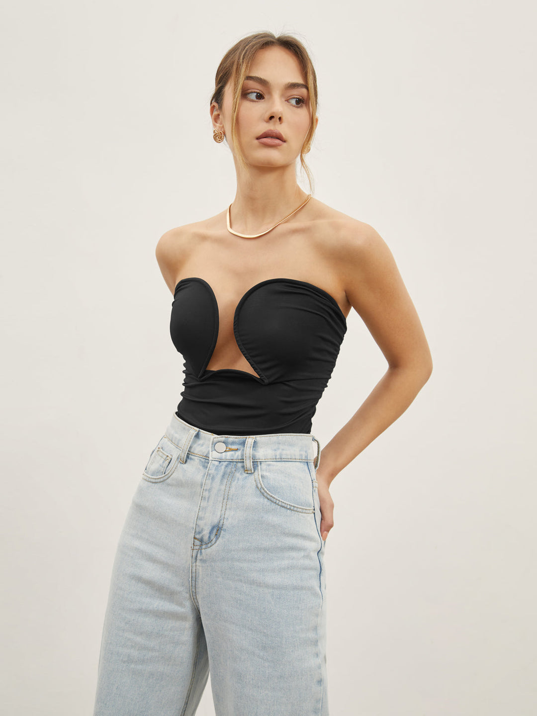 Top bustier tube sans bretelles