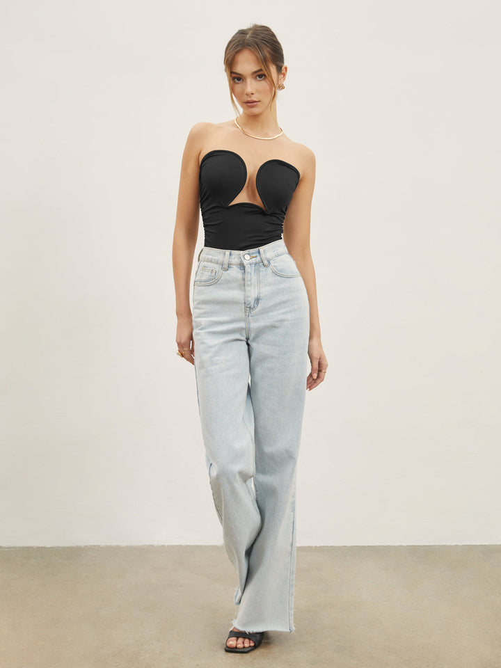 Top bustier tube sans bretelles