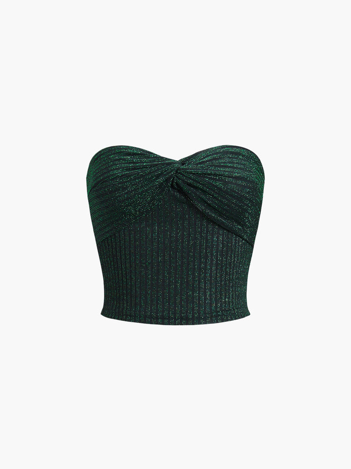 Top Bardot Bandeau Écologique à Paillettes