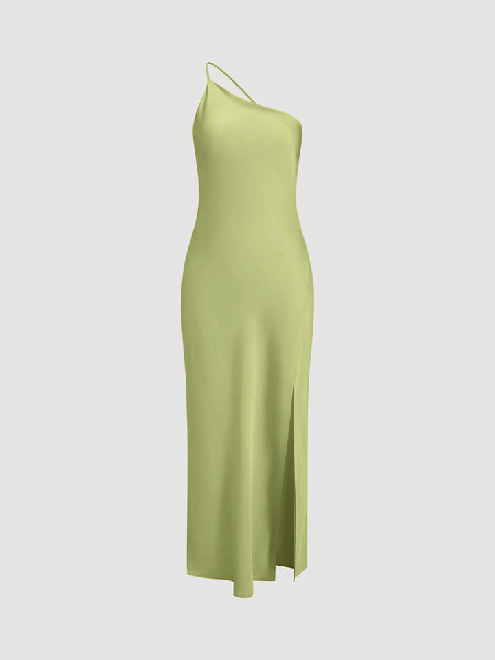 Robe Longue Satinée à Dos Ouvert et Fente "Moonlight"