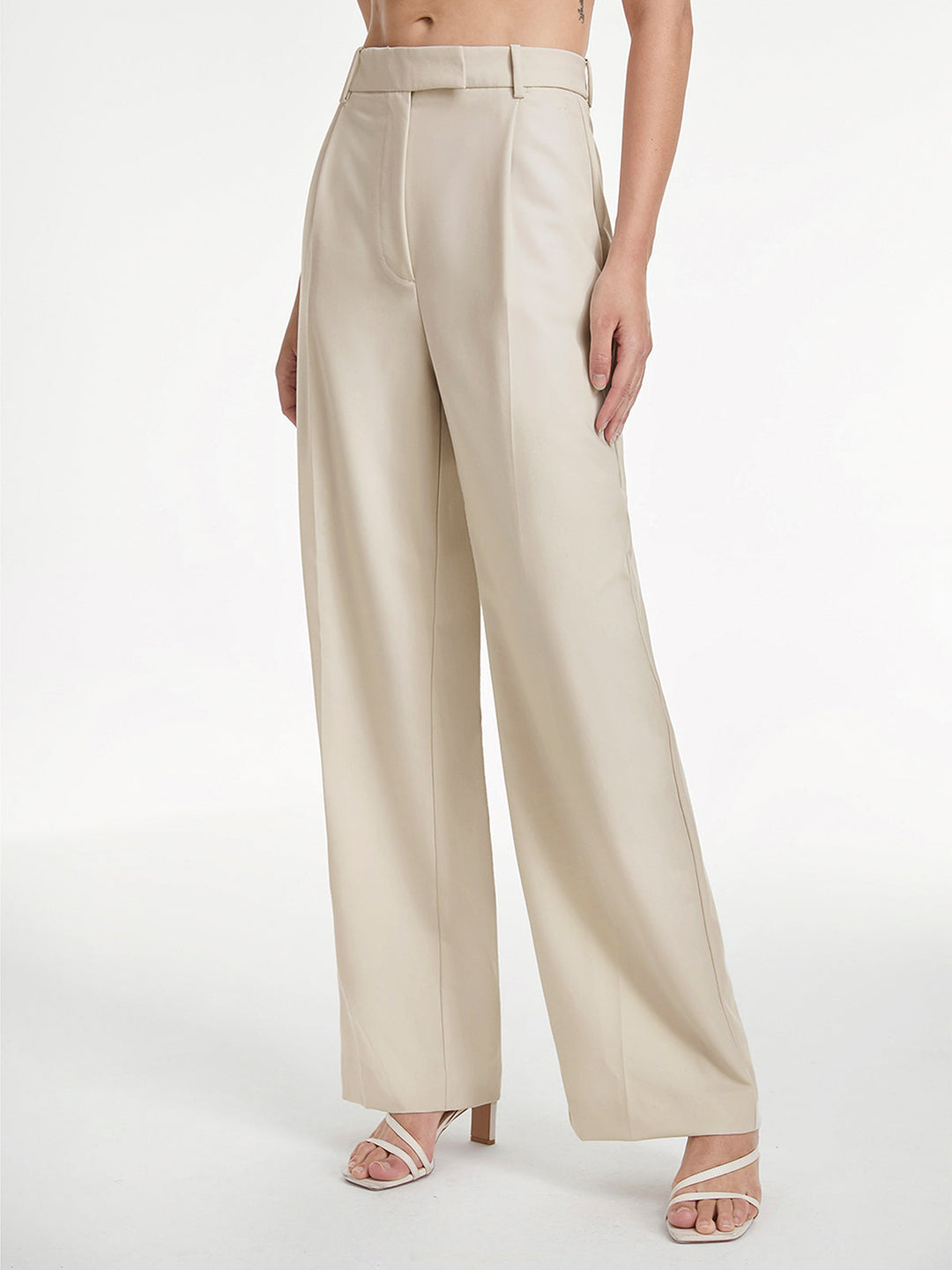 Pantalons Pantalon Ample Taille Haute Jambe Large