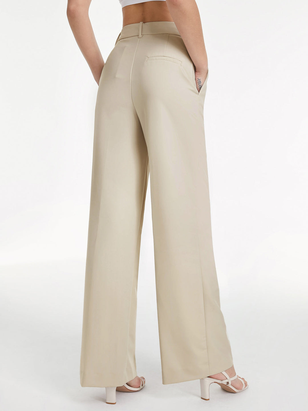 Pantalons Pantalon Ample Taille Haute Jambe Large