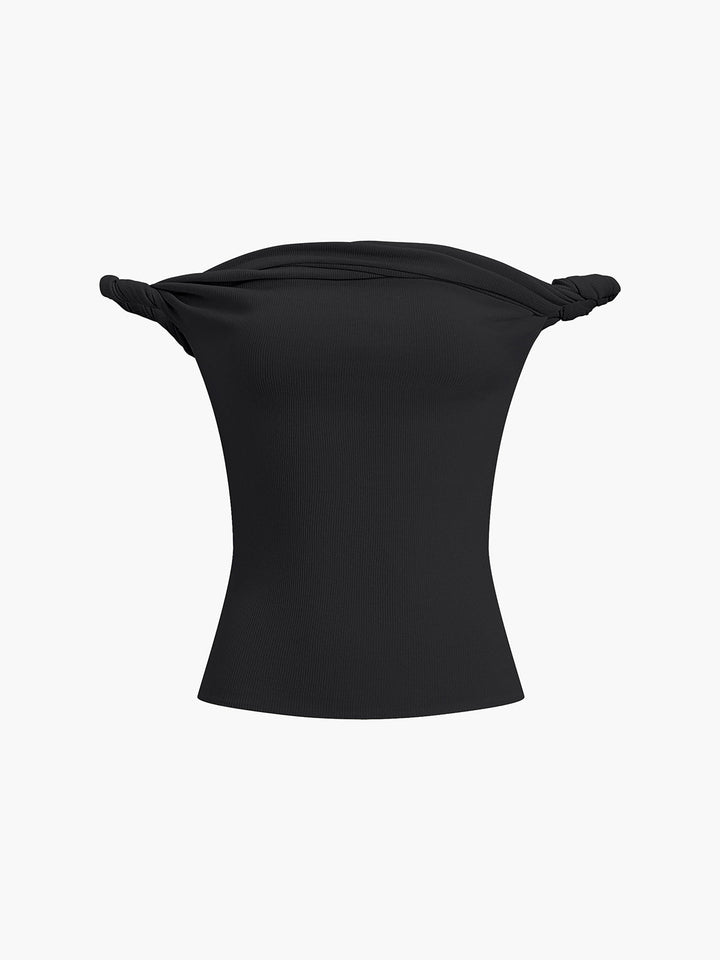 Chemise Col Droit à Bretelles Torsadées
