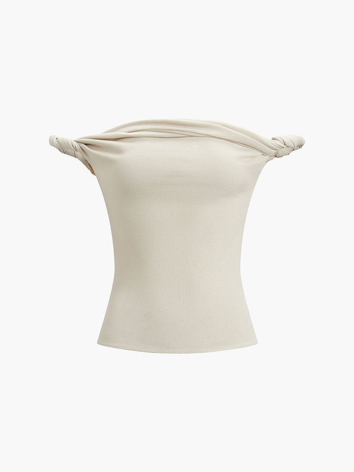 Chemise Col Droit à Bretelles Torsadées