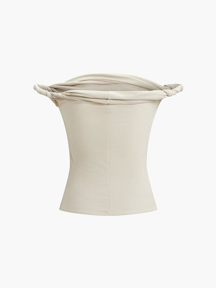 Chemise Col Droit à Bretelles Torsadées