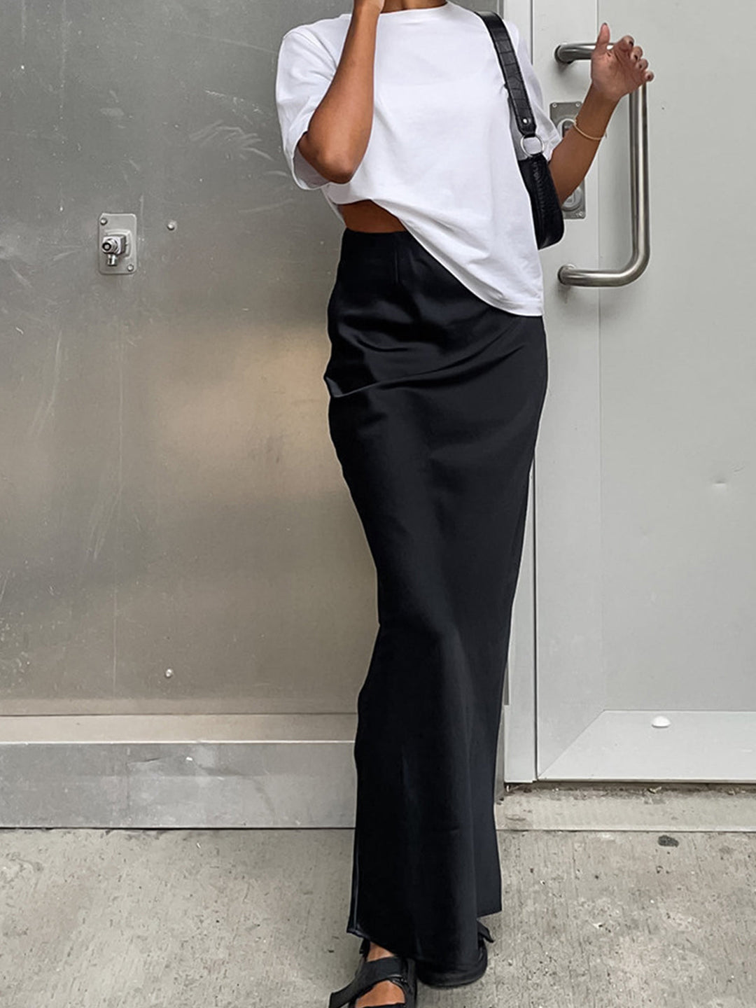 Jupe Maxi utilitaire en satin