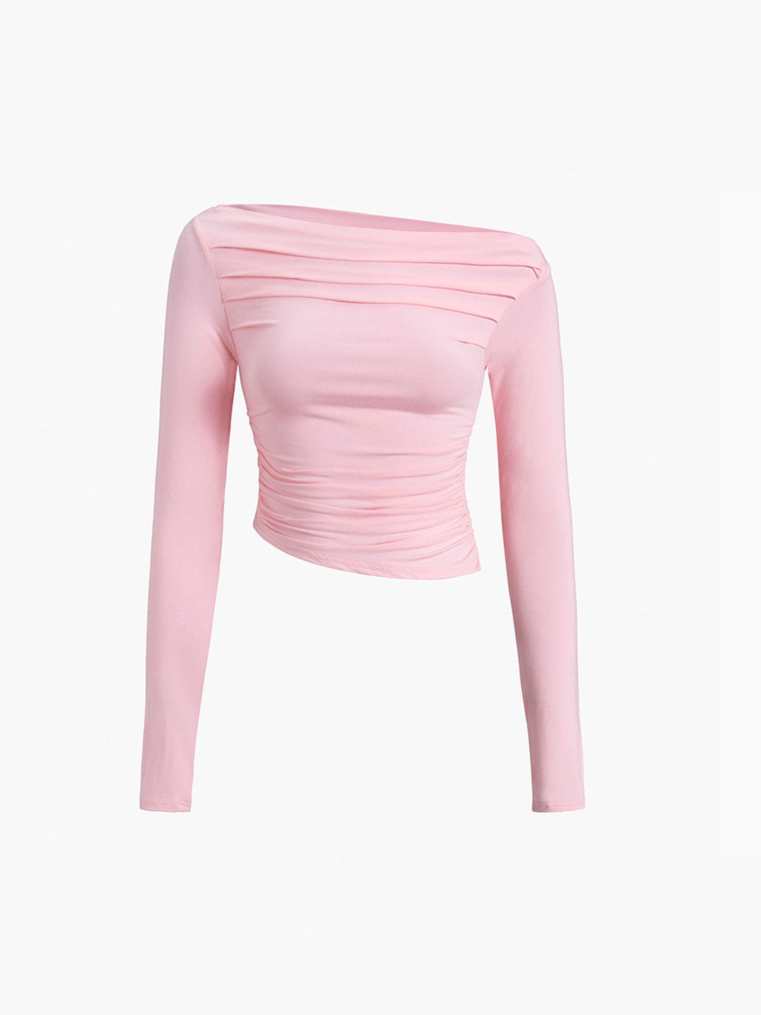 Chemise Asymétrique à Manches Longues et Épaules Dénudées
