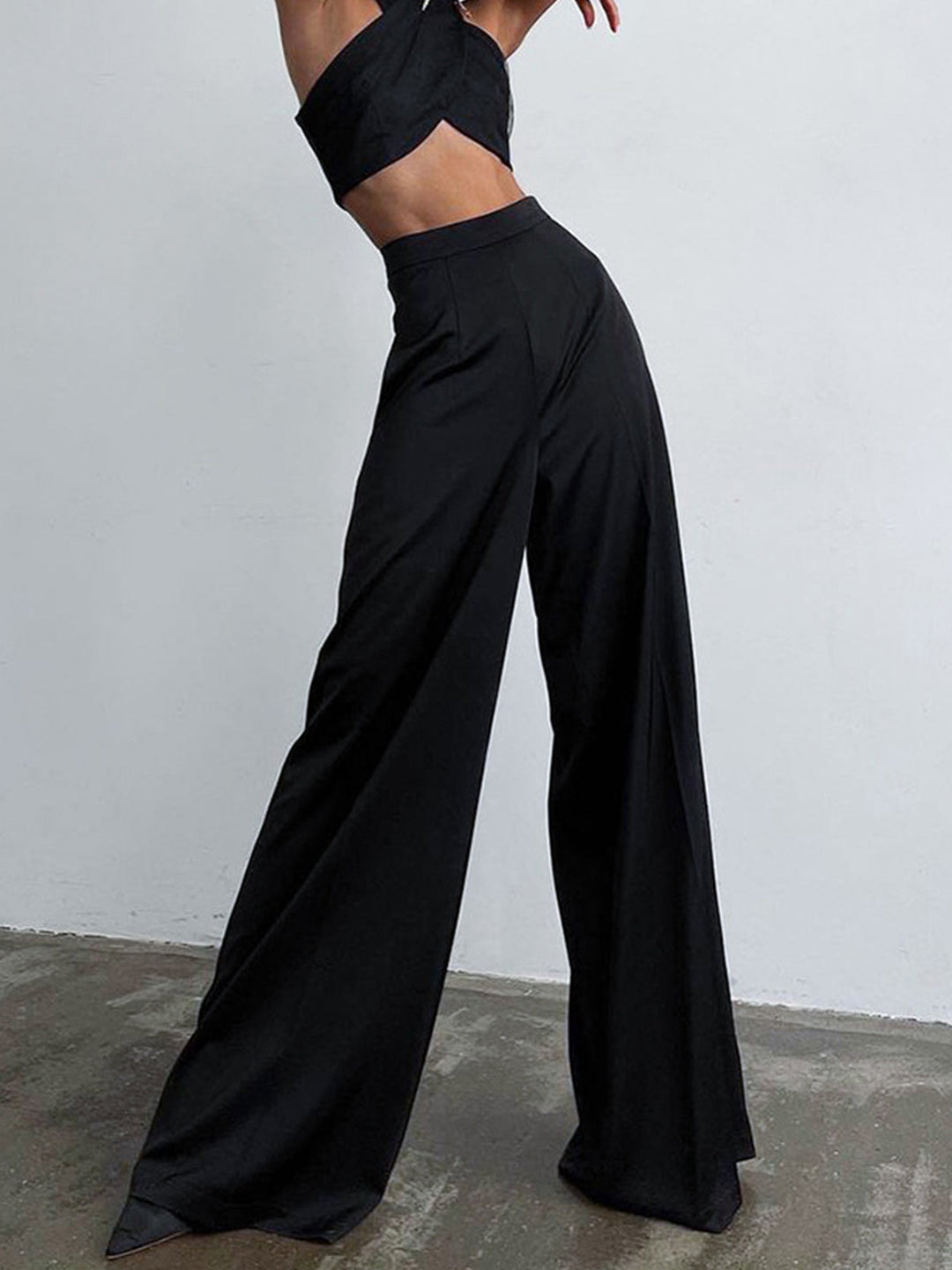 Pantalon Robe Satin Oversize Jambe Large