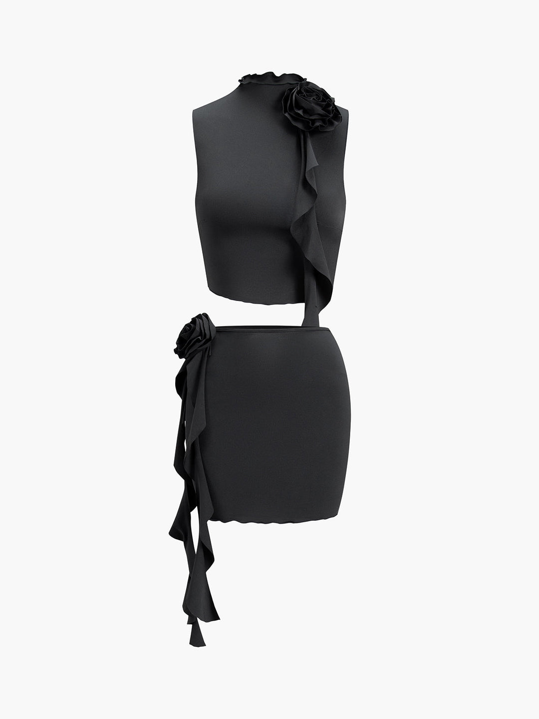 Ensemble Jupe Deux Pièces Volant Rosette
