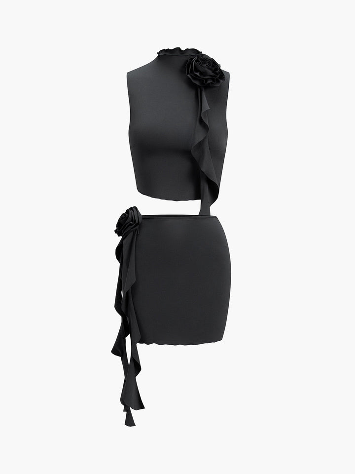 Ensemble Jupe Deux Pièces Volant Rosette