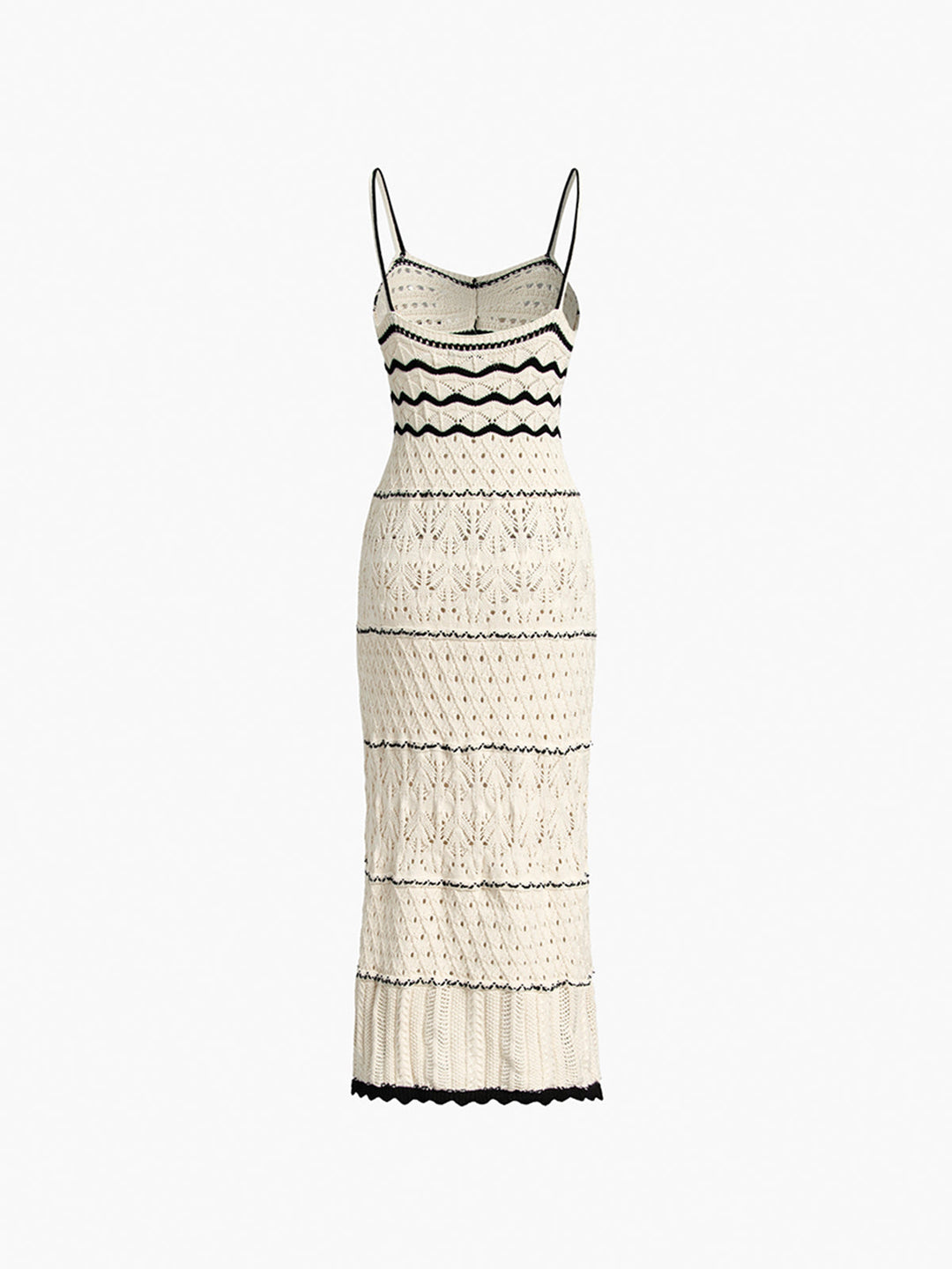 Robe mi-longue en crochet Paros avec œillets et transparence
