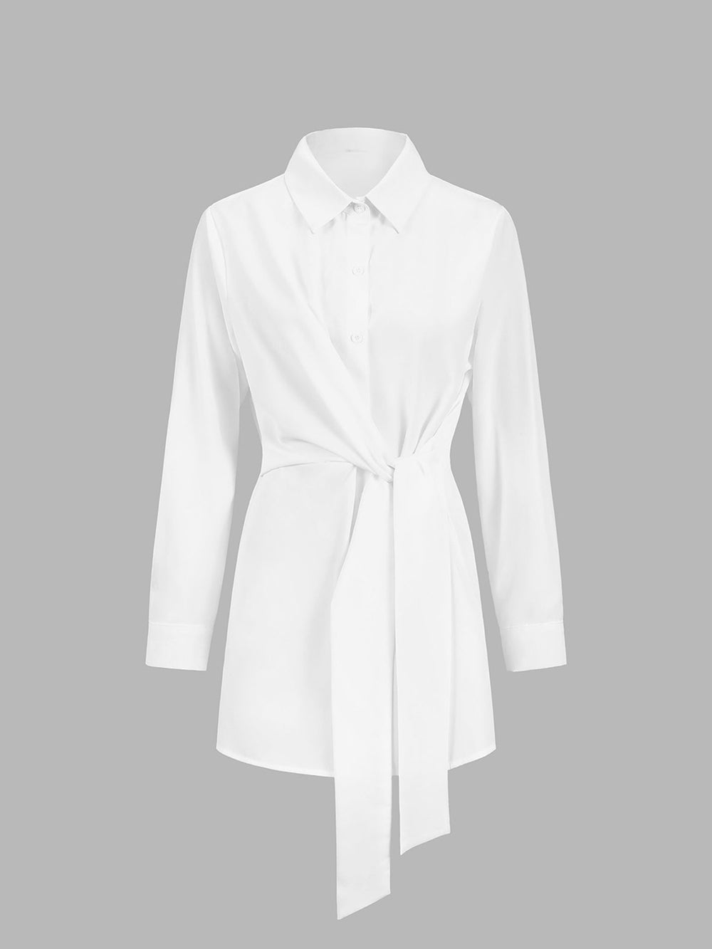 Chemise Longue Boutonnée Semi-Transparente