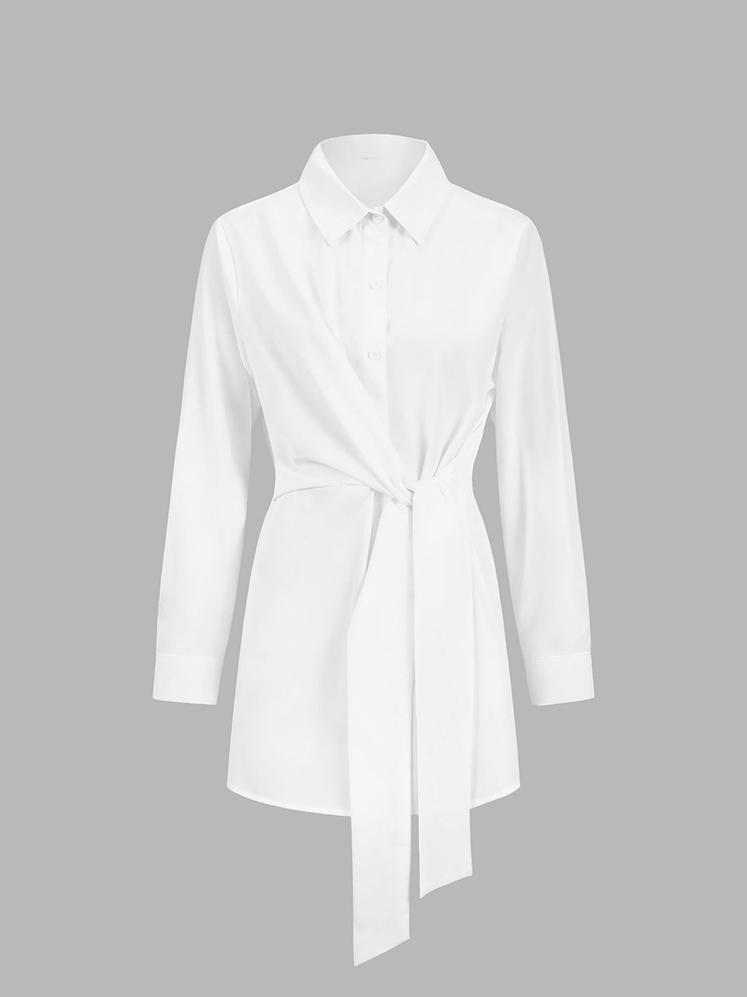 Chemise Longue Boutonnée Semi-Transparente