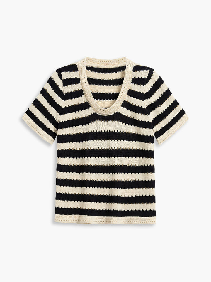 Chemise en crochet rayé