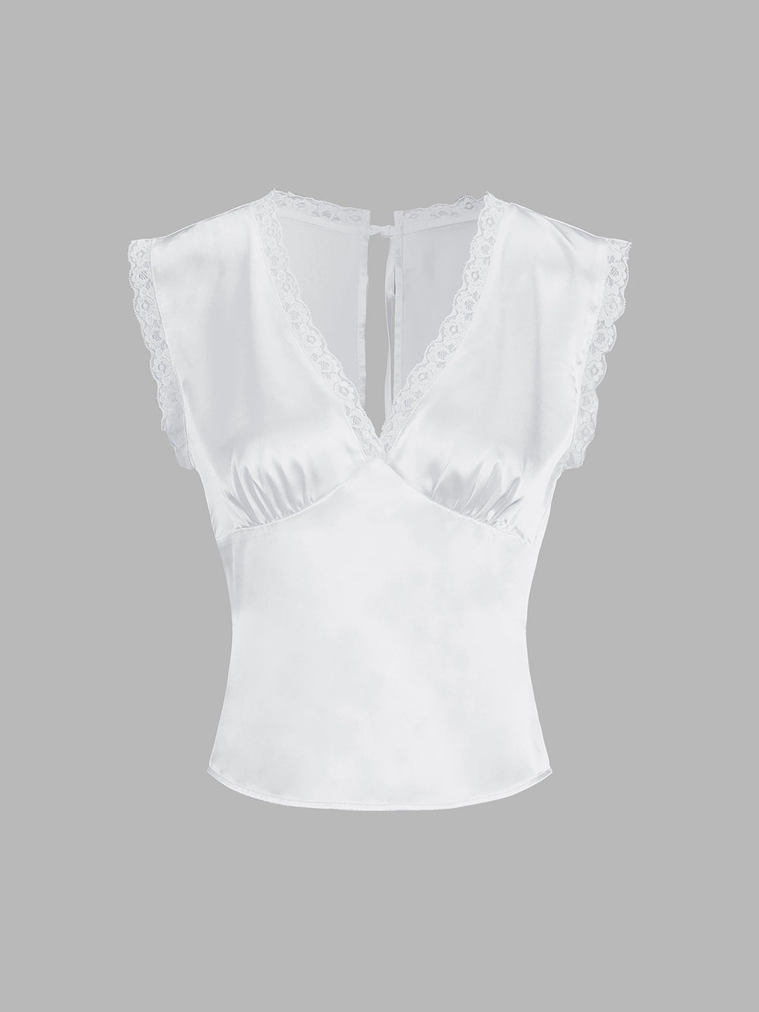 Ensemble Jupe Satin Bordée de Dentelle