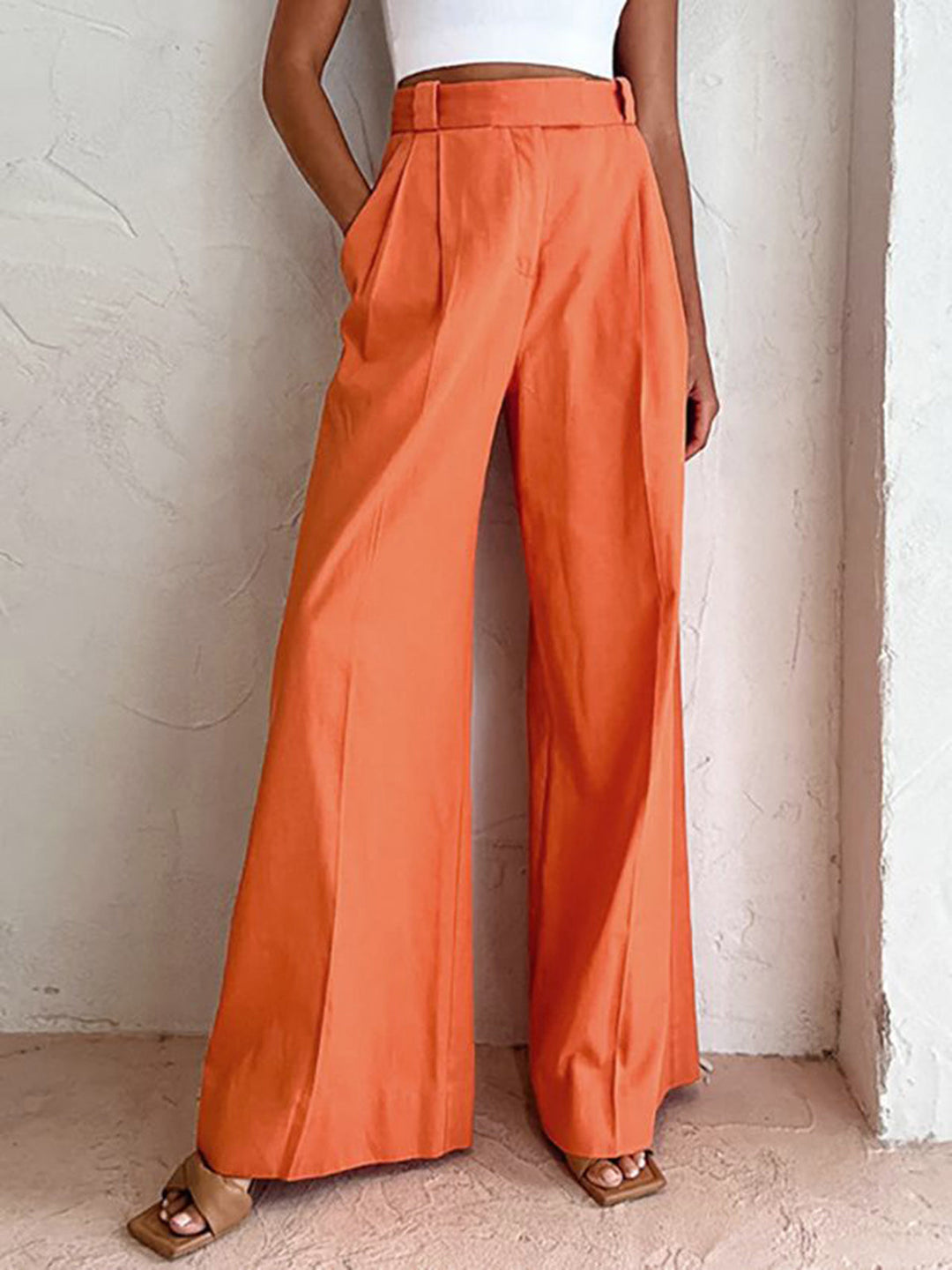 Pantalons Pantalon Large en Lin Coton Vitamine C