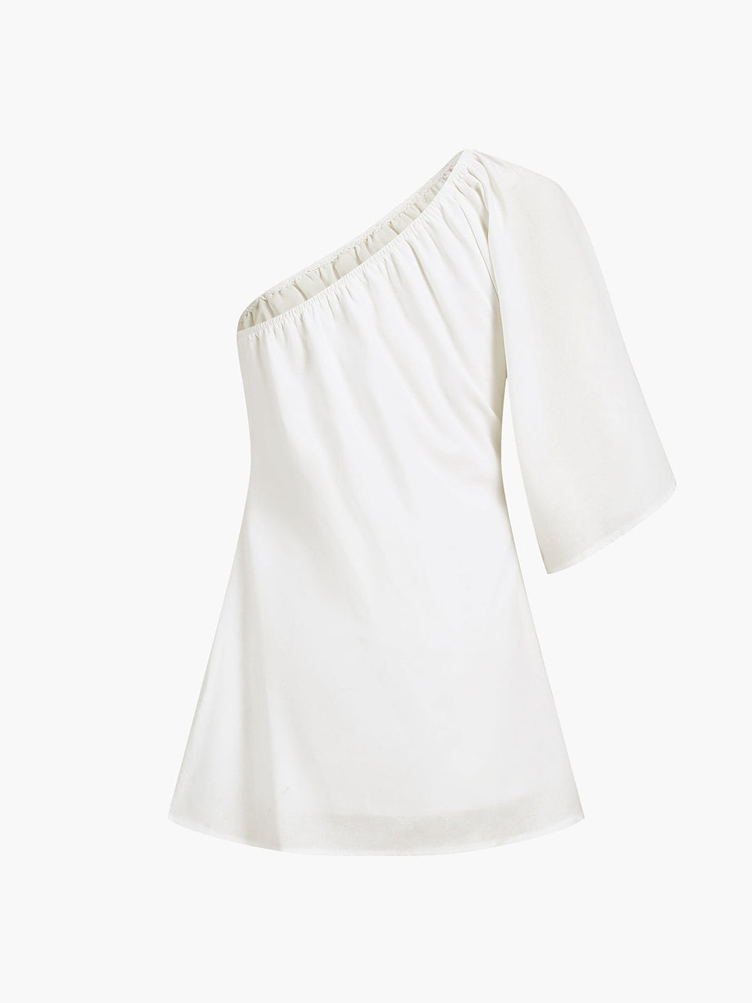 Robe Courte Manches Courtes en Coton et Lin de l'Égée