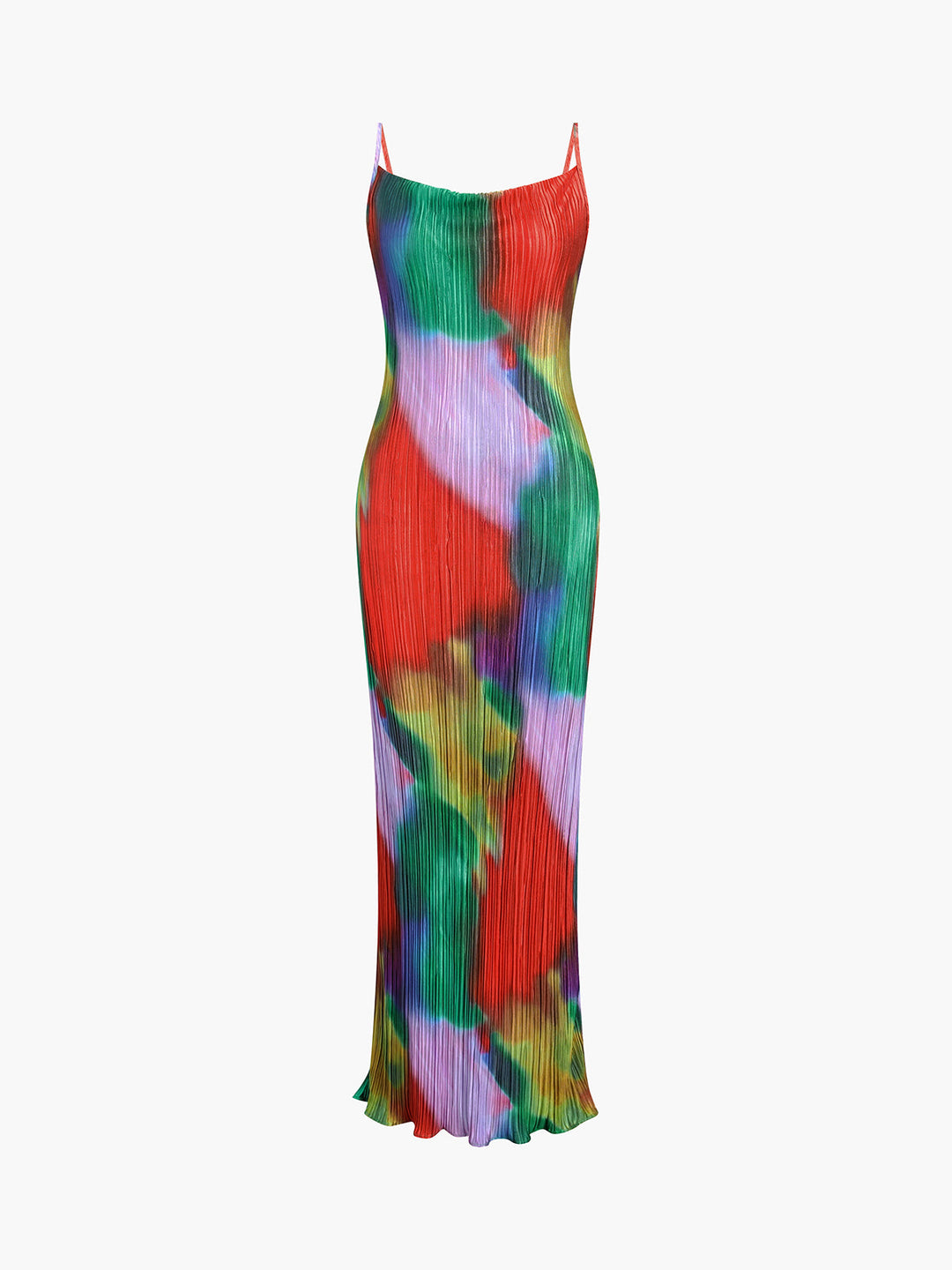 Robe Longue Plissée Tie Dye
