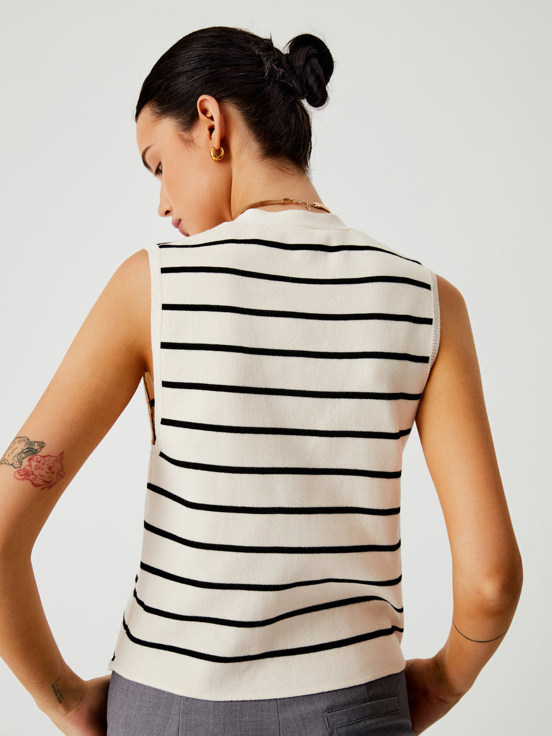 Gilet à Rayures Sans Effort