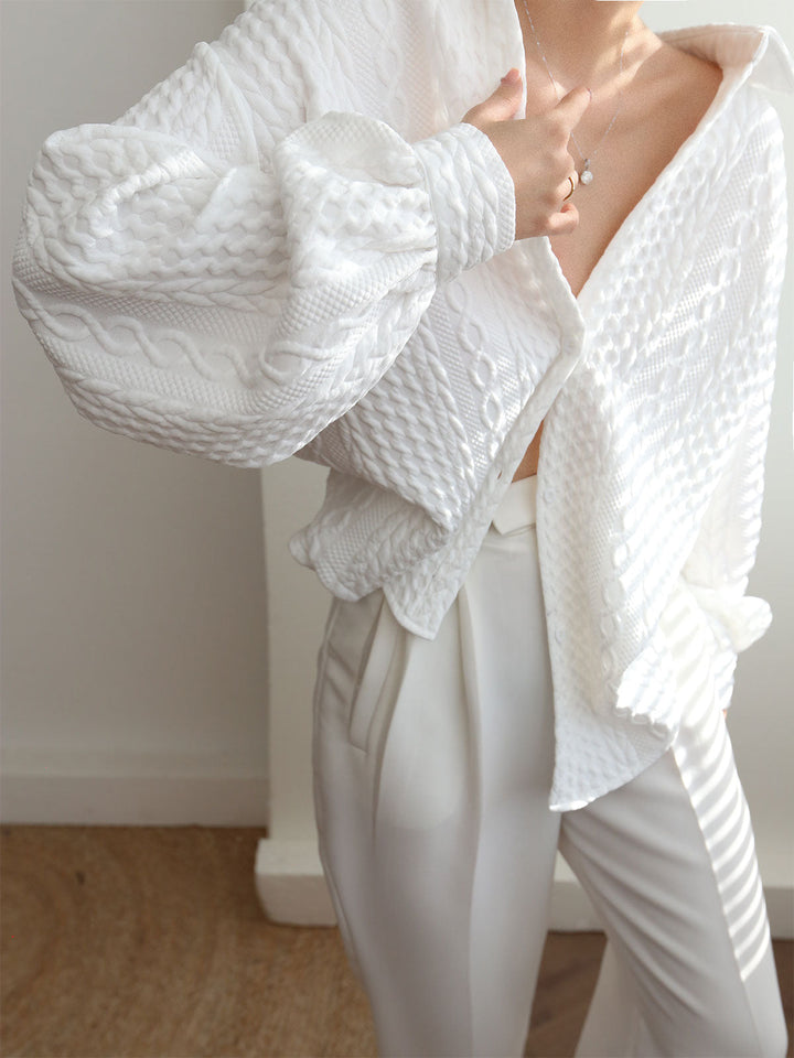 Chemise Oversize en Tricot Câblé