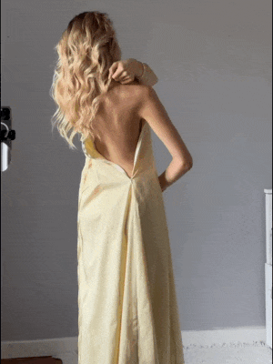 Robe Longue d'Été à Détails de Bonnets Ruchés