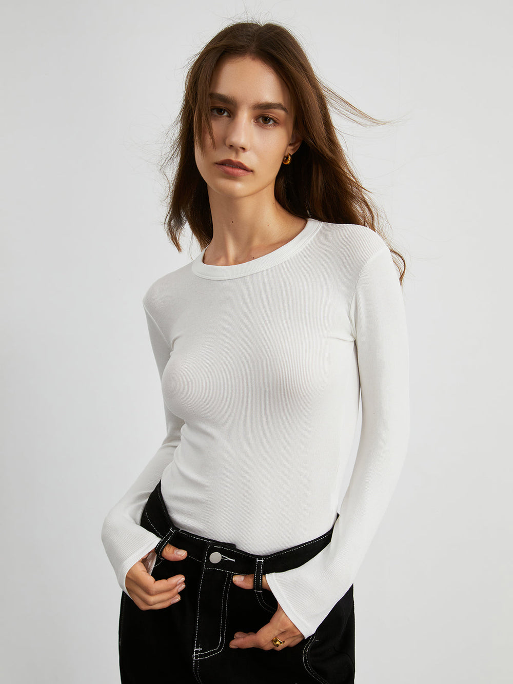 Chemise à manches longues basique